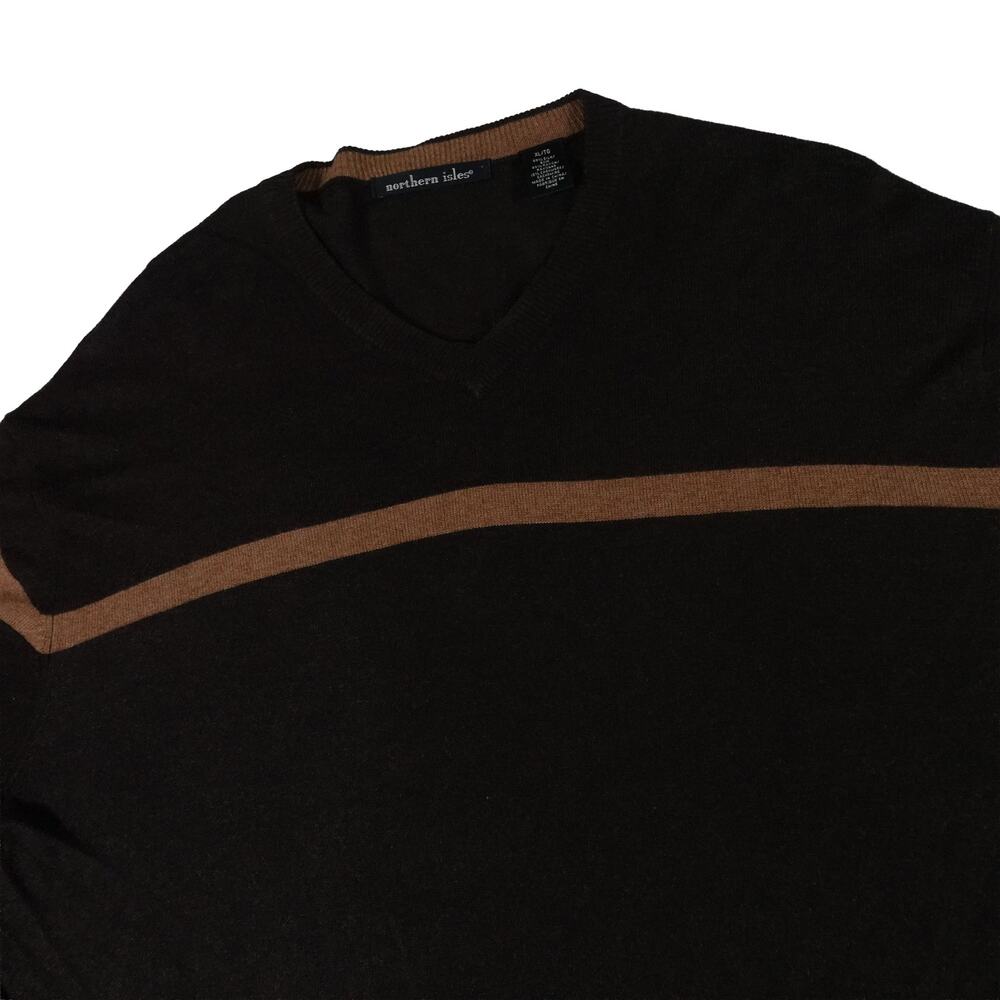 Northern Isles Silk Cashmere Wool Blend V Neck Pullover Sweater Men's XL